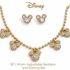 ✨ NIB | DISNEY Mickey Mouse Silhouette Necklace & Earring Set ✨